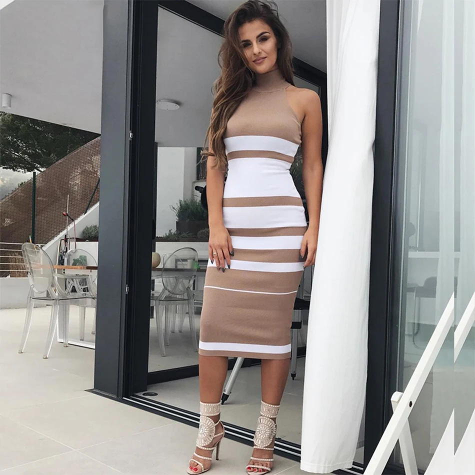 Платье DressBird женское облегающее пикантное Клубное без рукавов с высоким