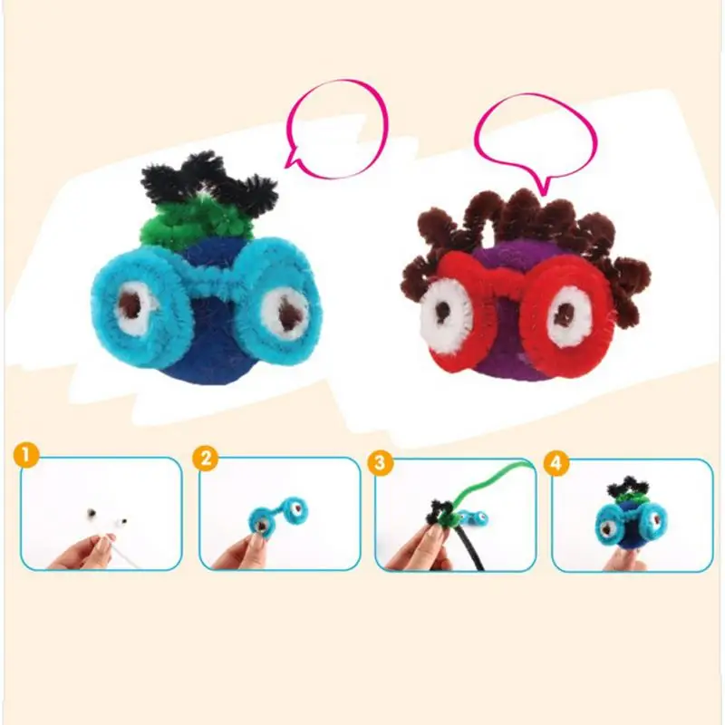 100 шт Руководство DIY Развивающие детские игрушки стебли игрушки смешанные цвета поделки шенилл стебли для детей Цвет Фул вылечивание-трубы игрушки, поделки