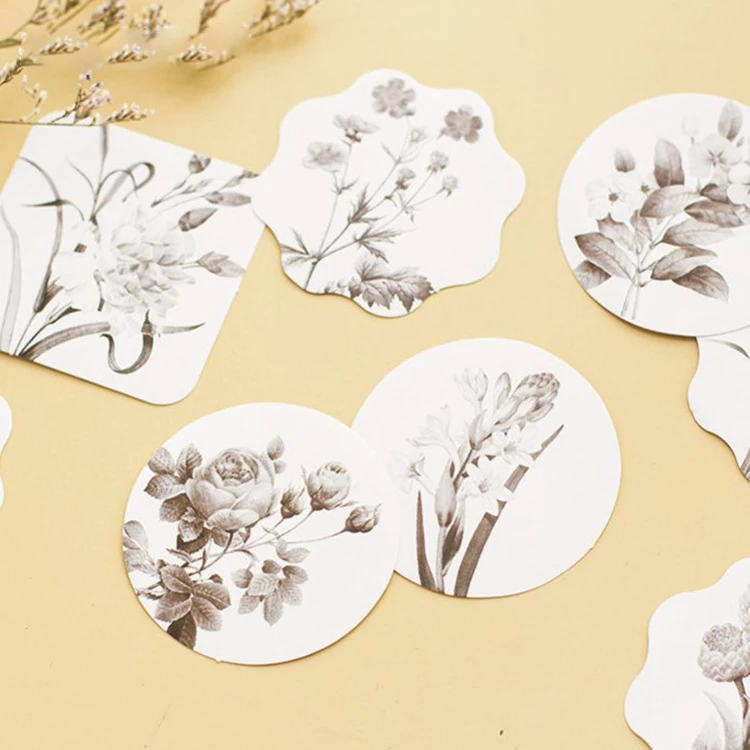 44 шт. эскиз растения Дизайн стикеры как подарок тег украшения Скрапбукинг DIY