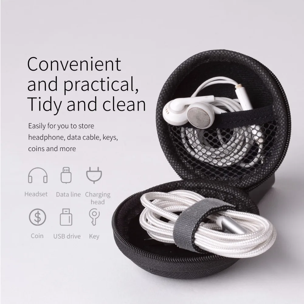 ORICO Earphone Portable Case Headphones Mini Round Storage Hard Bag Headset Box for SD TF Cards Earphone|Аксессуары для