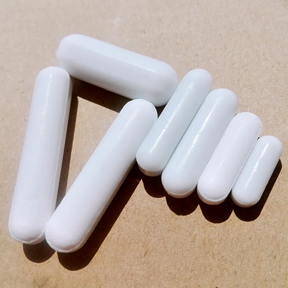 Free shipping 7 pcs PTFE Magnetic Stirrer Mixer Stir Bars White color