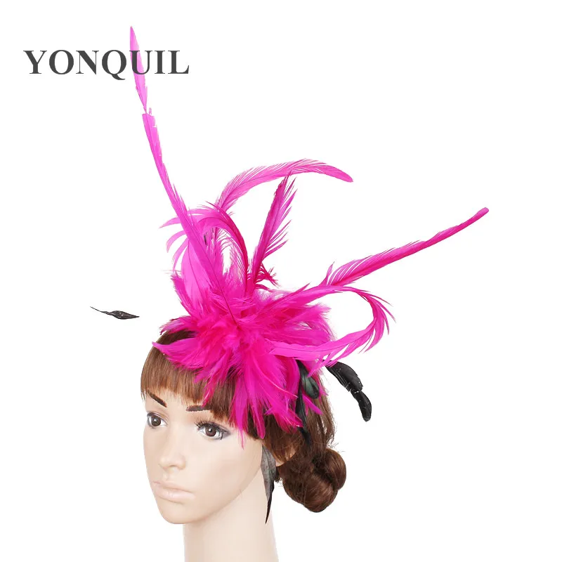 

The Super Elegant Gril Feather Flower Hat Exaggerated Fascinator Wedding Kentucky Cocktail Accessories Multiple Color For Select