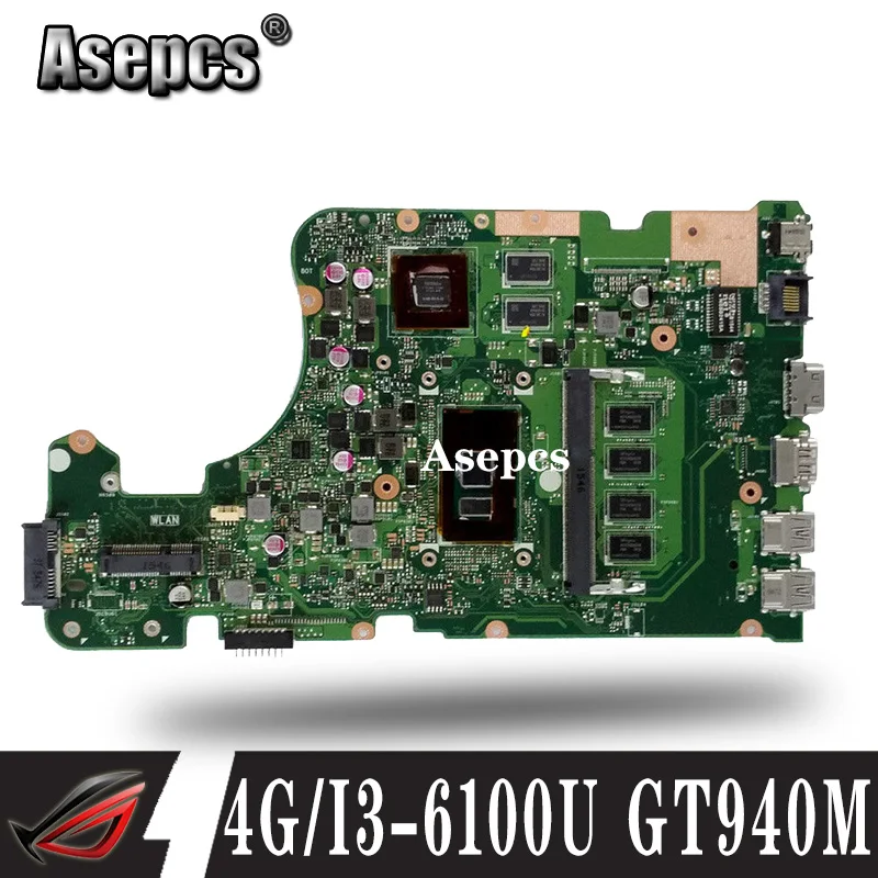 

X555UQ Laptop motherboard For Asus X555UJ X555UF F555U X555UB X555UQ X555U mainboard 90NB0DG0-R00030 4G/I3-6100U CPU GT940M