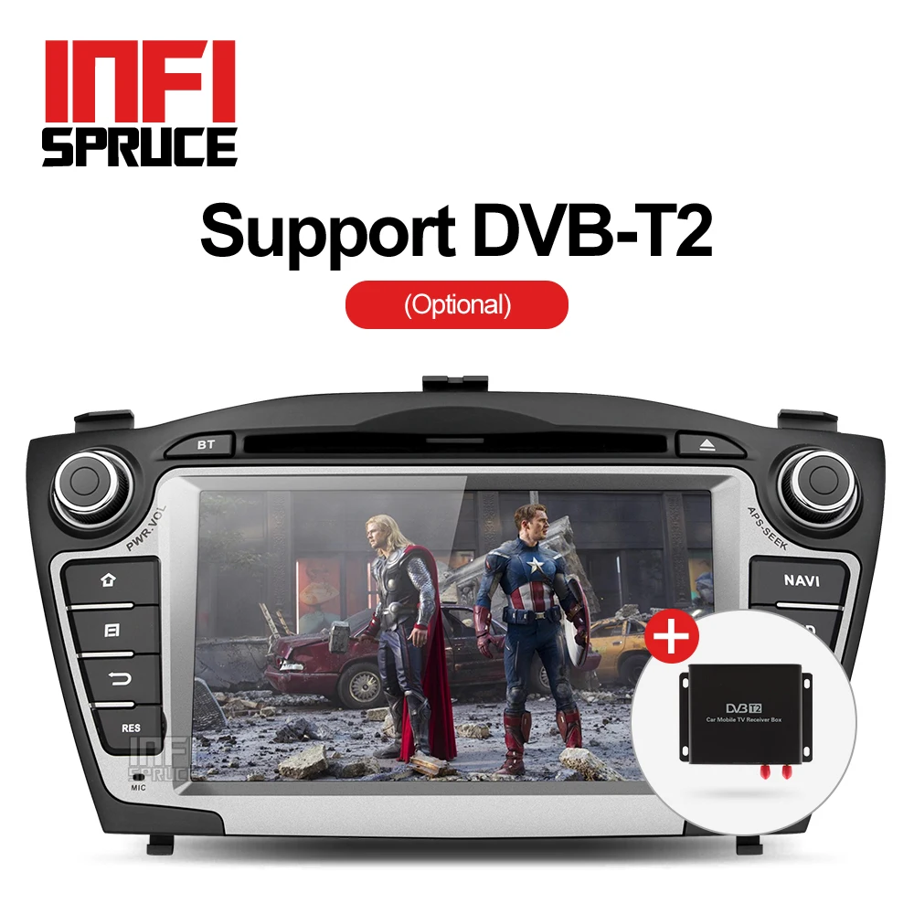 Infispruce ZIX357071 android 7 1 автомобильный dvd плеер gps для hyundai IX35 Tucson 2009 2010 2011 2012 2013 обоих