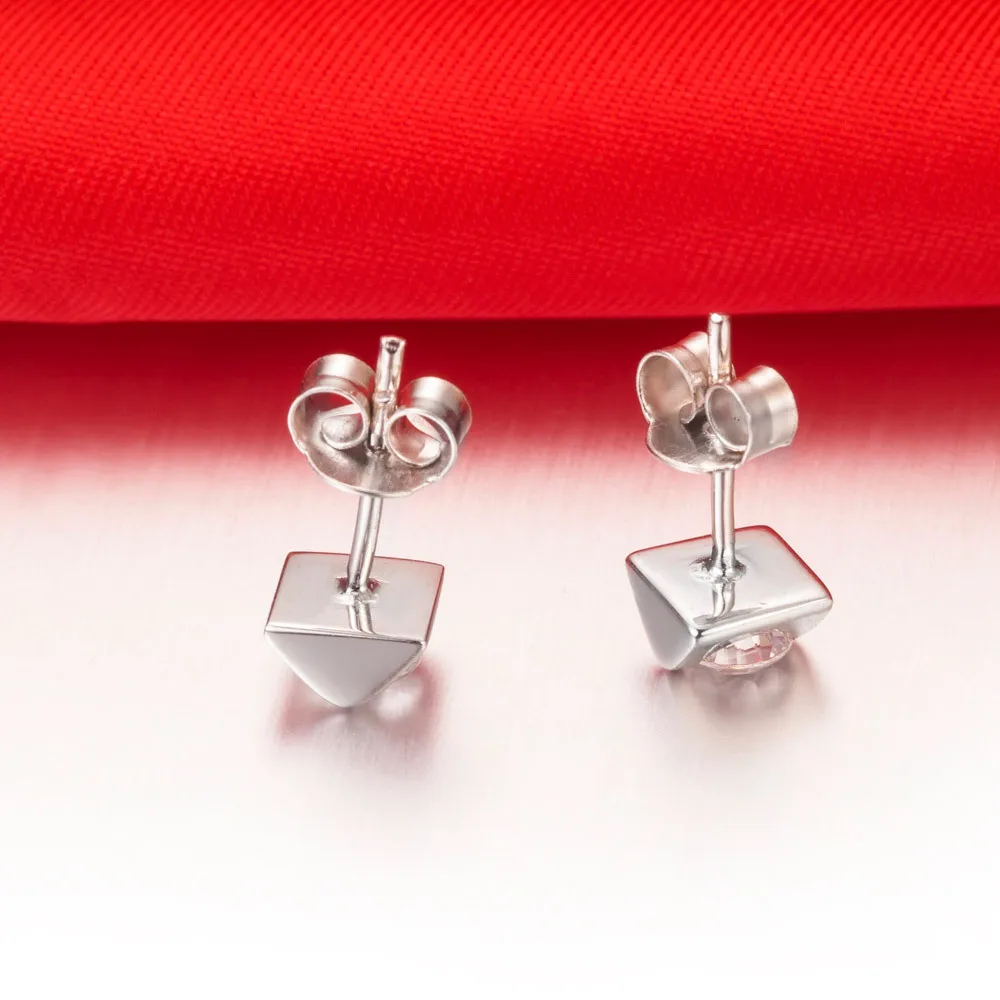 0.3Ct Round Cut Certified NSCD lovely Diamond Stud Earring Genuine 925 Sterling Silver Platinum Plated Girfriend Gift | Украшения и