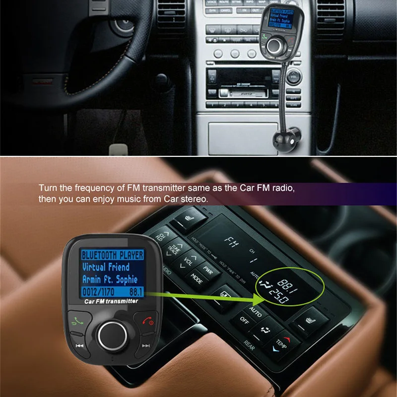 Hands Free Bluetooth комплект Автомобильный fm передатчик модулятор с автомобилем mp3 плеер