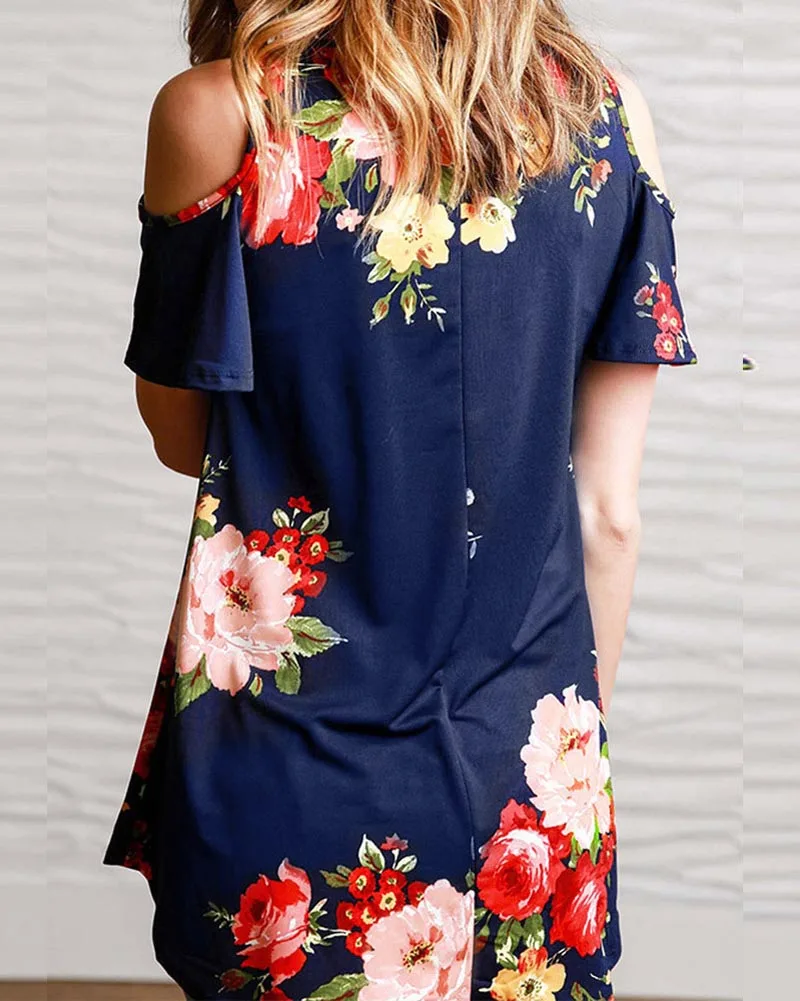 Новинка лета 2019 Модный женский топ Hitmebox с цветочным принтом открытыми плечами