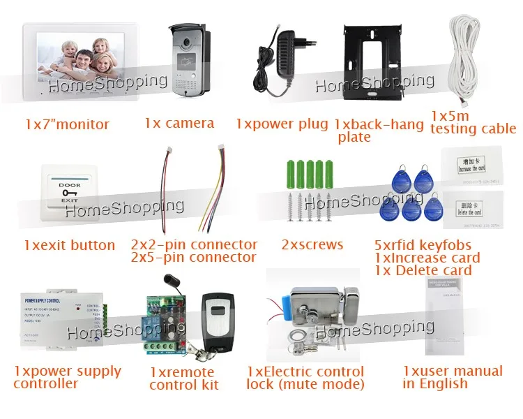 " экран Видео дверной телефон видеодомофон система+ 1 монитор+ RFID доступ дверной Звонок камера+ Электрический замок