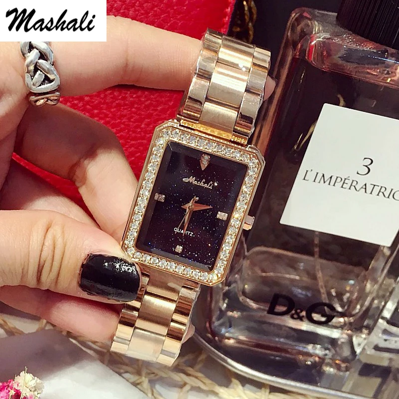 Часы наручные Mashali женские кварцевые брендовые модные роскошные со стразами |
