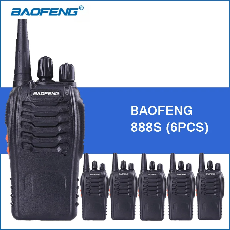 6 шт./партия Baofeng bf888S рация 5 Вт 1500 мАч BF 888S двухсторонний радио коммуникатор baofeng 888