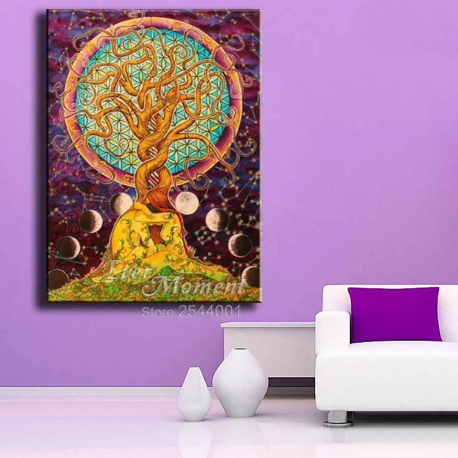 Psychedelic art tree of life 5d diy Алмазная вышивка крестиком полный набор мозаичных картин ASF769