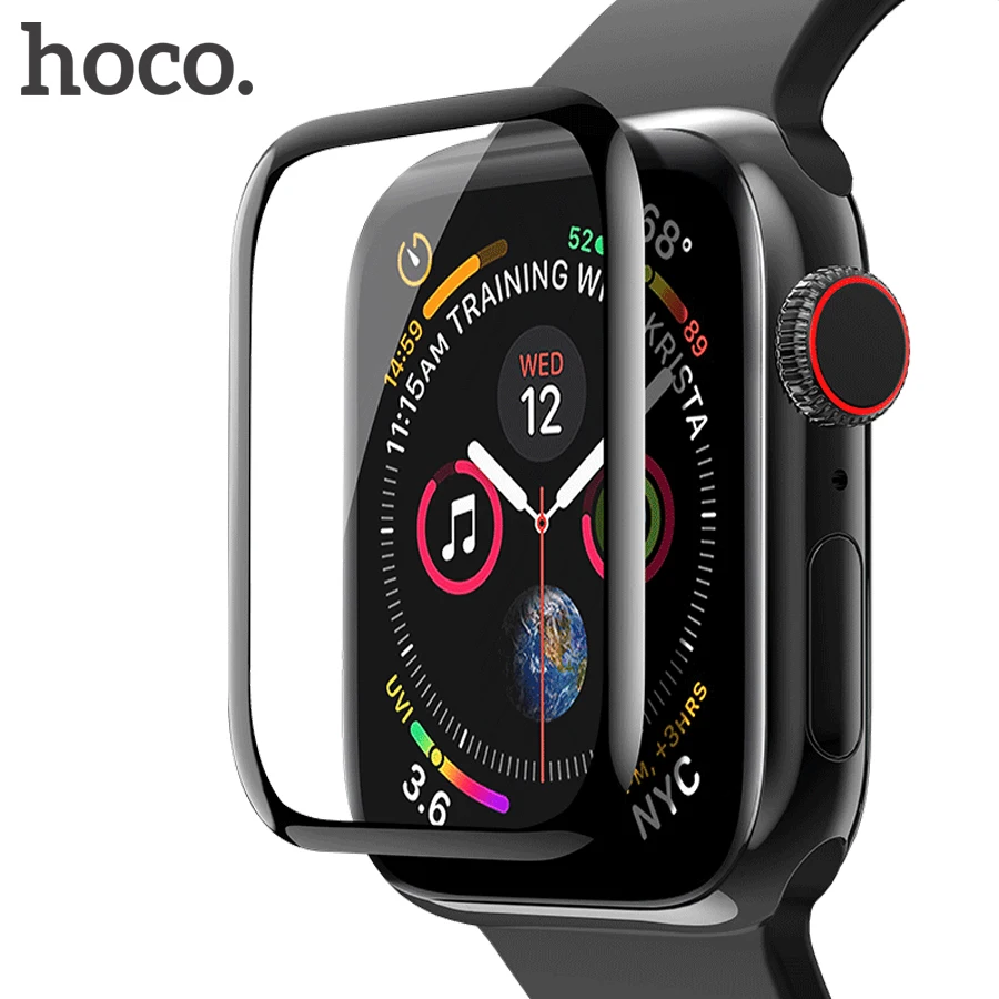 3D изогнутая закаленная стеклянная пленка HOCO для Apple Watch 4 9H полное покрытие