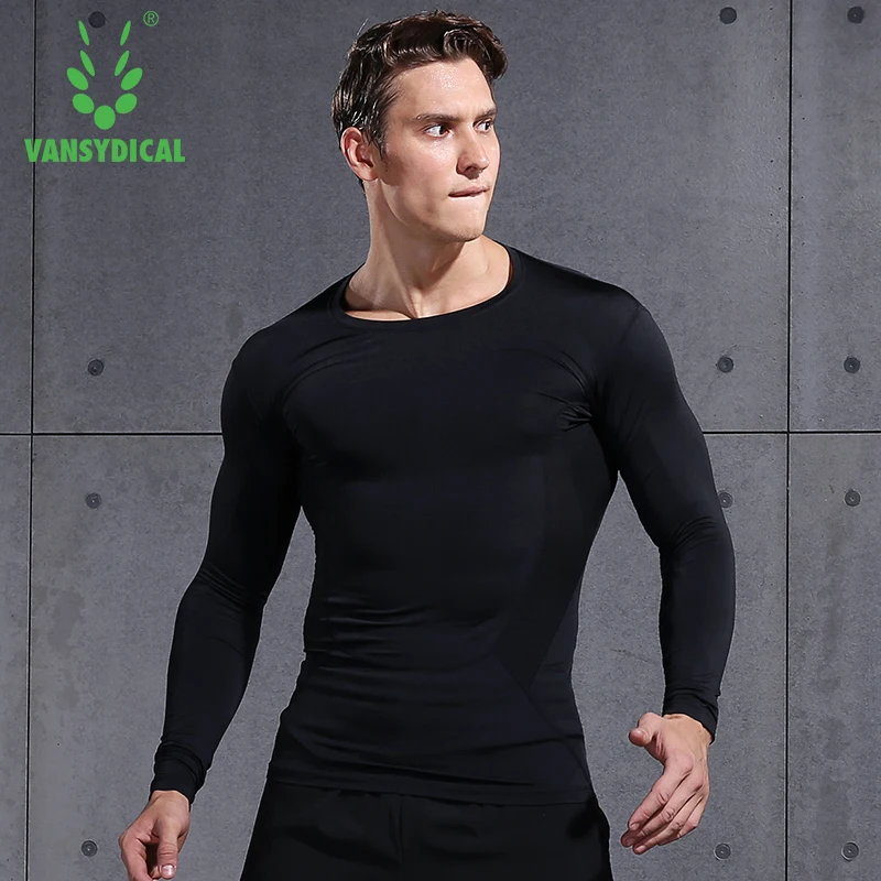 Мужская компрессионная Спортивная Облегающая рубашка для фитнеса футболка