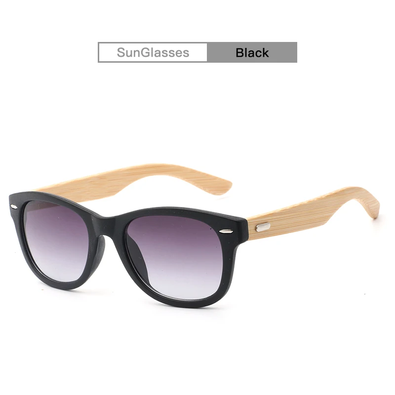 black AZB бамбука ноги солнцезащитные очки для женщин Gafas Матовый Ретро UV400 зеркальные очки Брендовые дизайнерские очки солнцезащитные очки anteojos de sol mujer - Цвет линз: black