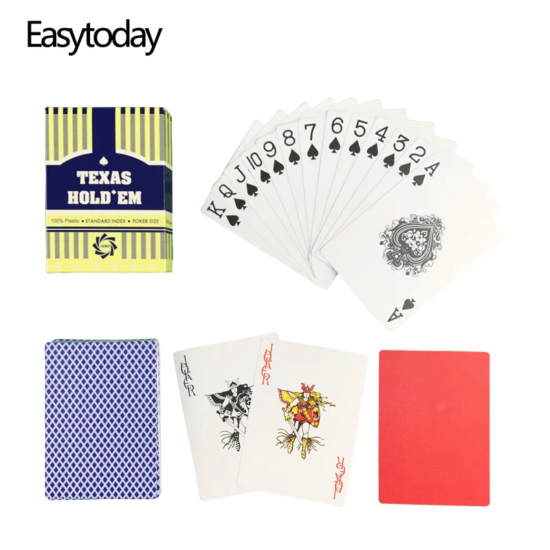 

Easytoday 1 шт./компл. новые игральные карты баккара Техасский Холдем пластиковые водонепроницаемые матовые покерные карты; Настольные игры с не...