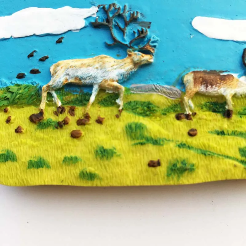 Elk Family рисунок на холодильник наклейка креативный норвежский пейзаж магниты
