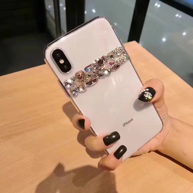 ORYKSZ Silicone Case For iPhone 6 6S Cases Luxury Rhinestone Transparent Tpu Soft Phone Cover 7 8 Plus X Back Coque |