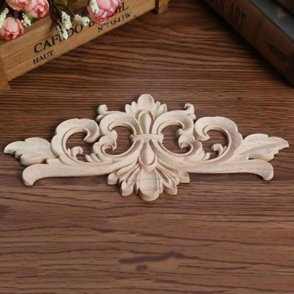 Adeeing Европейский стиль деревянная резная угловая аппликация неокрашенные