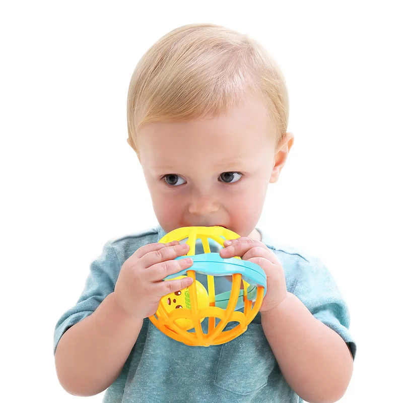 Baby Funny Soft Colorful Rattles Ball Toys Hand Bell Develop Toys Touch Bite Caught Hand Ball For Kids Infant Grasping Toy Gift