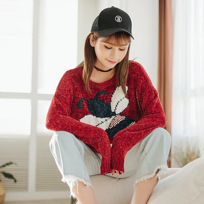 Модный женский супер мягкий свитер из синели Осень-зима 2017 корейский стиль новый