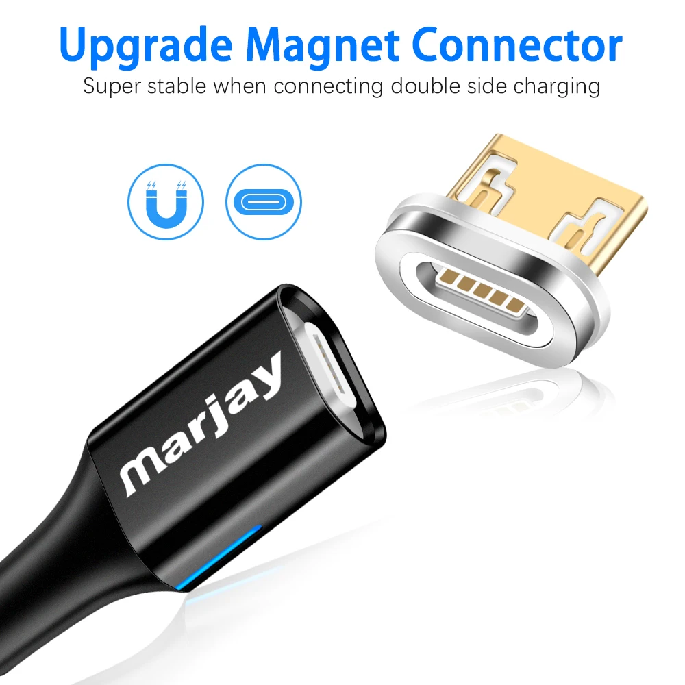 Marjay Магнитный Micro USB кабель для быстрой зарядки телефона зарядное устройство адаптер кабель для передачи данных для samsung Xiaomi huawei SONY зарядка Microusb