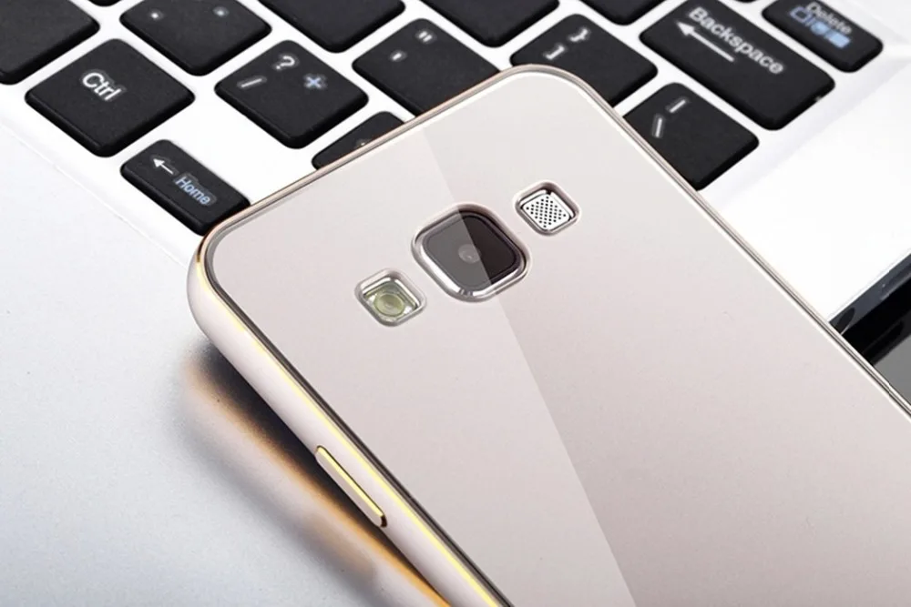 Luphie For Samsung Galaxy A3 metal case with Acrylic mirror back cover Luxury shockproof shell A3000 aluminum housing