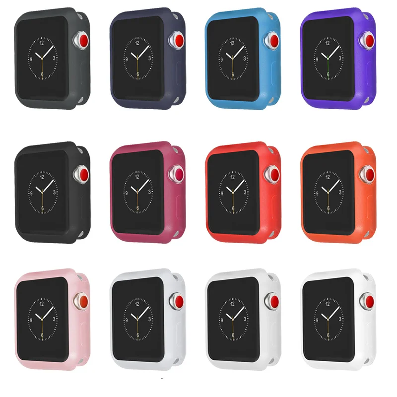 Силиконовый чехол для Apple Watch 38/40/42/44 мм полное защитное покрытие Iwatch Series 4 3 2 1 часов