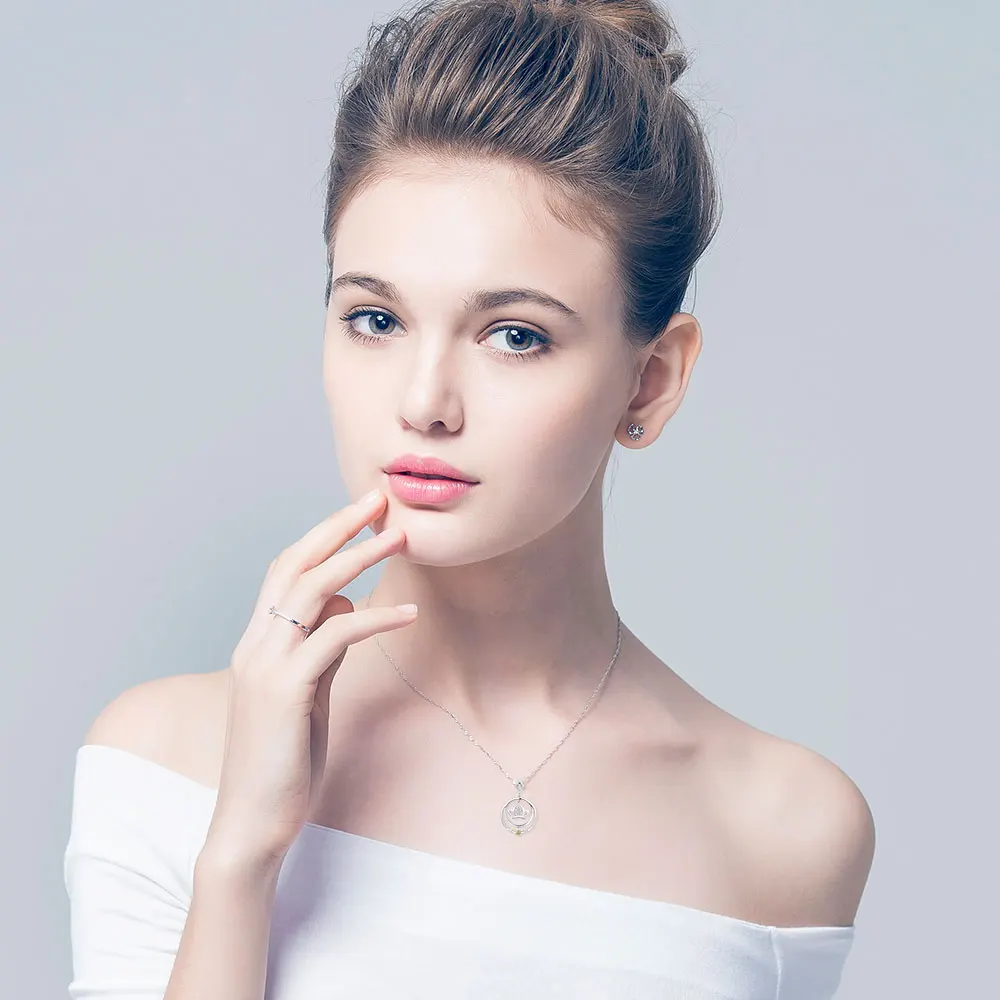 Женское ожерелье из серебра 925 пробы с натуральным Цитрином|jewelry necklace pendants|jewelry