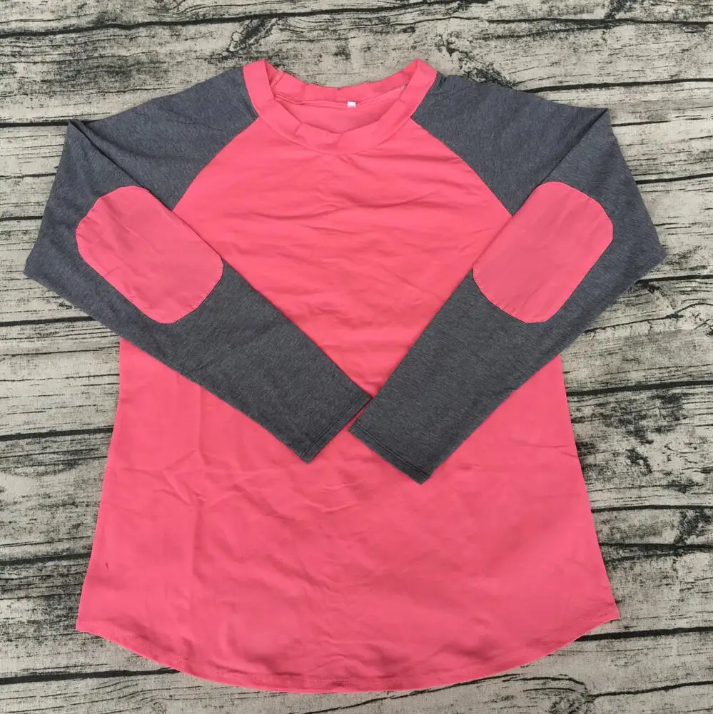 

wholesale children sweety raglan shirts baby elbow patch clothing girls shirts
