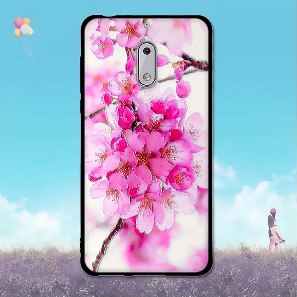 Чехол для Nokia 6 задняя крышка Nokia6 5 дюйма цветочный рисунок телефона TA-1021 TA-1033