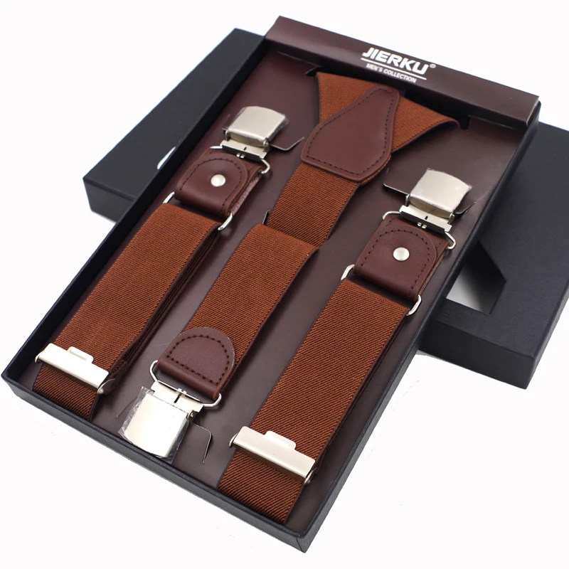 Мужские кожаные подтяжки на 3 клипсах 5x120 см|leather braces|mens suspendersbraces leather |