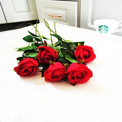 5pcs/Lot Real Touch Spring Latex Flowers Artificial Rose Bouquets for A Wedding Home Office Decor DIY Handmade Flower | Дом и сад