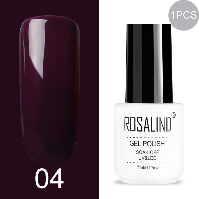 04 ROSALIND Gel Varnish Set For Manicure Hybrid Nail Art Top Coat Primer - Цвет: 04