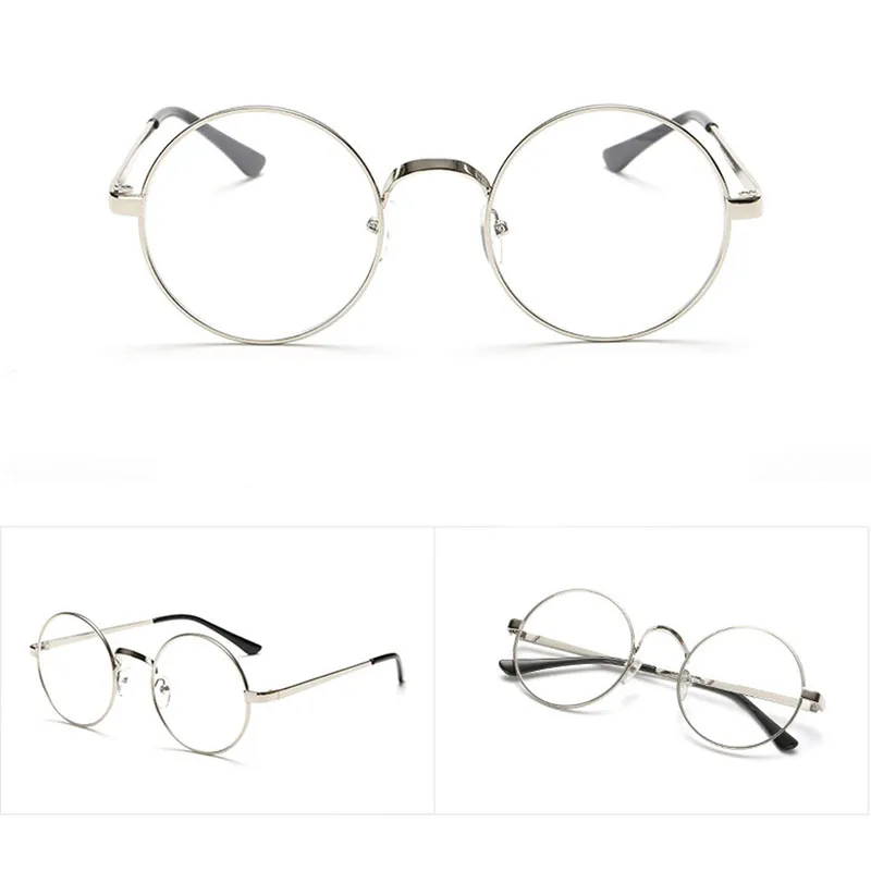 

Chic Eyeglasses Retro Big Round Metal Frame Clear Lens Glasses Nerd Spectacles