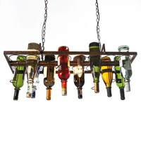 recycled retro hanging wine bottle vintage iron pendant lamp e27 pendant lights fixture for living room bar kitchen room bedroom
