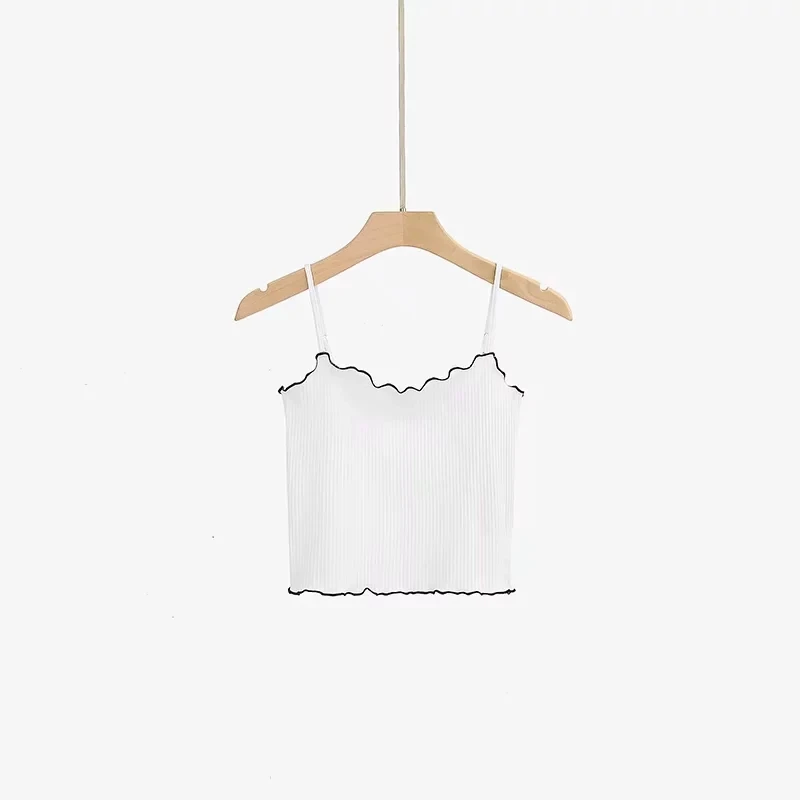 white Женский короткий топ с оборкой - Цвет: white