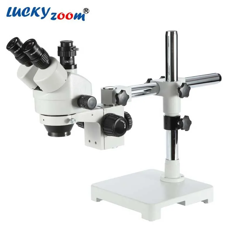 Luckyzoom 3.5X-90X Simul-Focal Одиночная стрела 13 кг штатив для микроскопа Тринокулярный Стерео Зум микроскопио кольцо свет