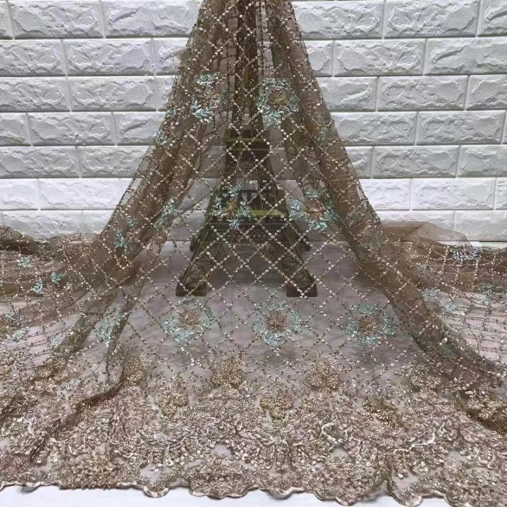 Африканская кружевная ткань 2019 высококачественное кружево с бисером