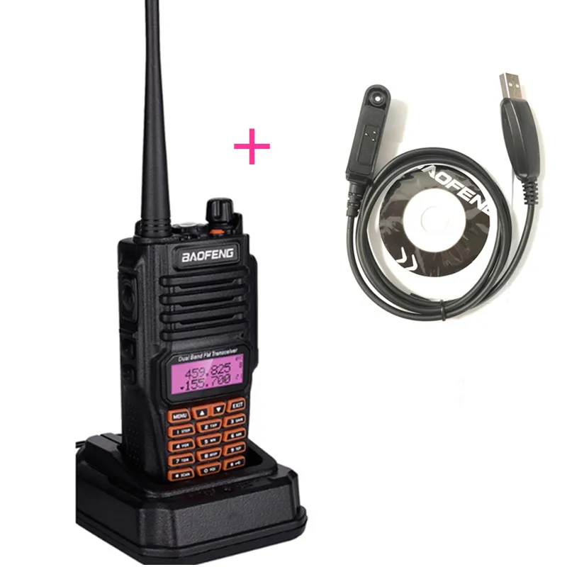 Baofeng UV-9R plus двухстороннее радио 136-174/400-520 МГц uv9r ip67 трансивер Ham cb радиостанция Водонепроницаемая 10 Вт рация - Цвет: UV9R with cable