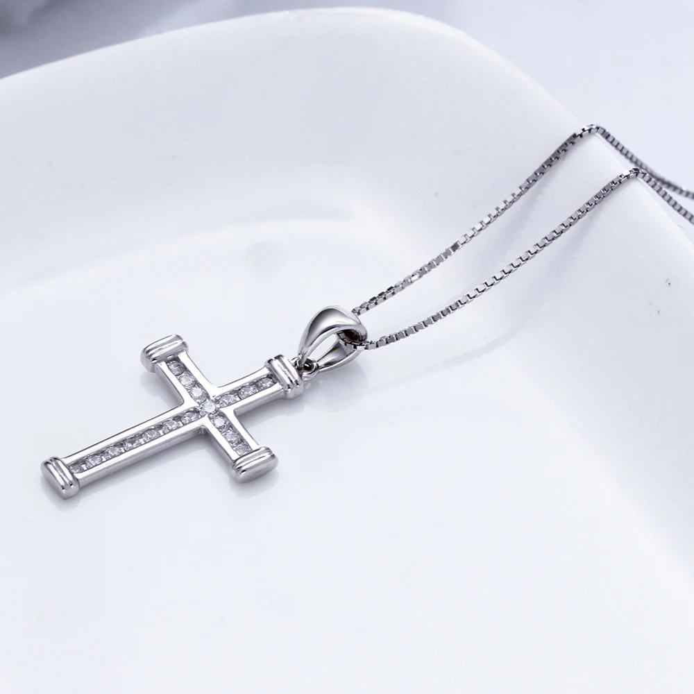Новый 925 Серебряный Цепочки и ожерелья кубический циркон крест кулон элементы