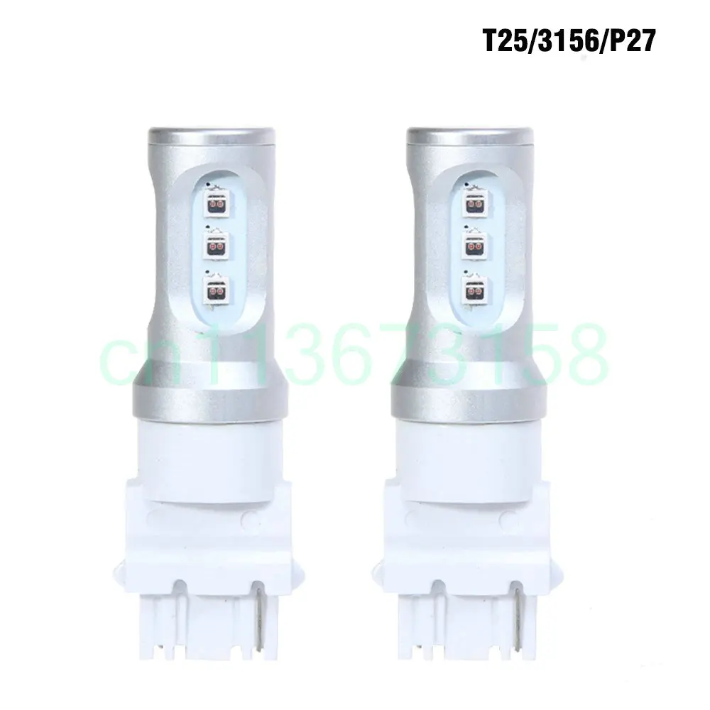 2x canbus errorfree 3156 3157 светодиодный фонарь для переднего и заднего поворота сигнальный стоп-сигнал задний противотуманный фонарь задний фонарь - Испускаемый цвет: 3156