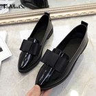 Женские классические туфли-оксфорды RoMeetSe, черные повседневные туфли с острым носком, на плоской подошве, удобные слипоны