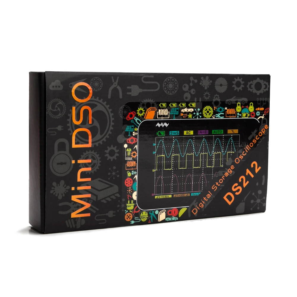 DS212 DSO портативный мини 2 канальный цифровой осциллограф с 320*240 цветной TFT дисплей
