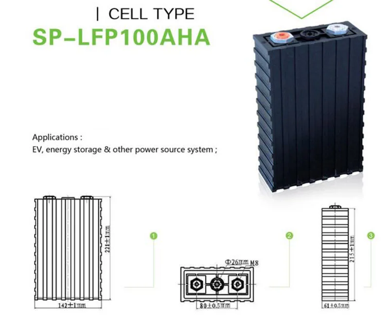 4 шт./лот перезаряжаемая литиевая батарея 3 2 v 100ah lifepo4 для электромобиля или