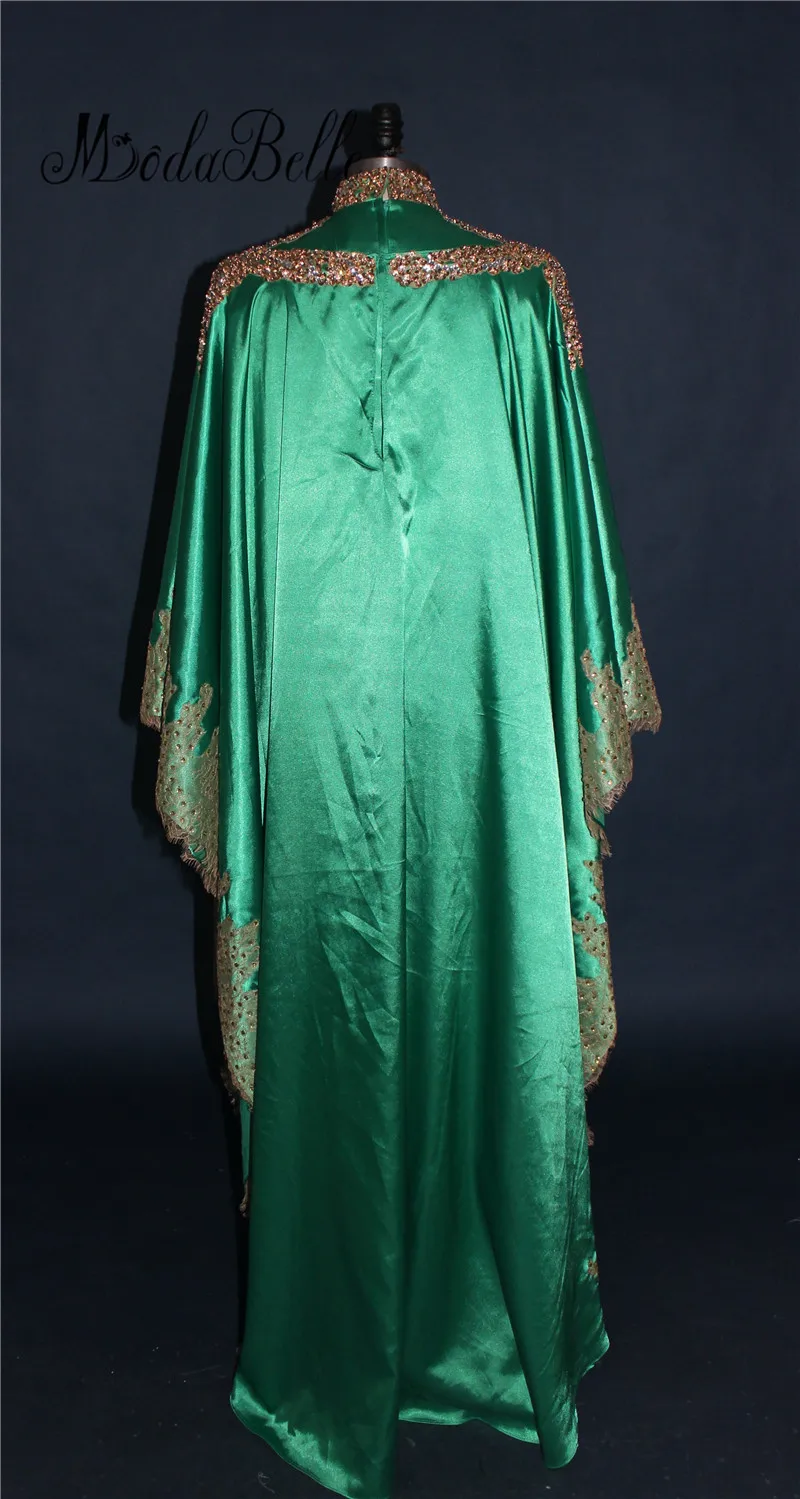 Modabelle Дубай Кафтан зеленое вечернее платье с золотой аппликацией из бисера Caftan