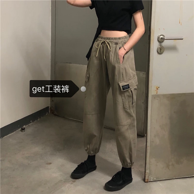 Mihoshop Ulzzang Корейская женская модная одежда Харадзюку с высокой талией свободные