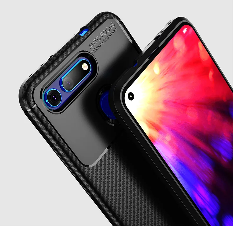 Чехол из углеродного волокна для huawei Honor 20 Pro View 20, ТПУ, силиконовая Матовая защитная накладка из волоконной ткани