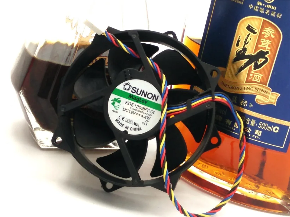 1PCS SUNON KDE1209PTVX 12V 4.4W 9CM 9225 4 wire round the CPU fan | Case Fans