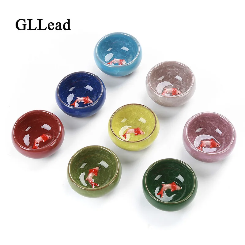 GLLead китайский Керамика Чай чашки Творческий рыбы моделирование фарфоровые