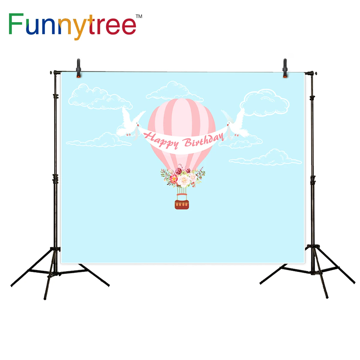 Фон Funnytree для фотосъемки на день рождения с изображением воздушного шара облака